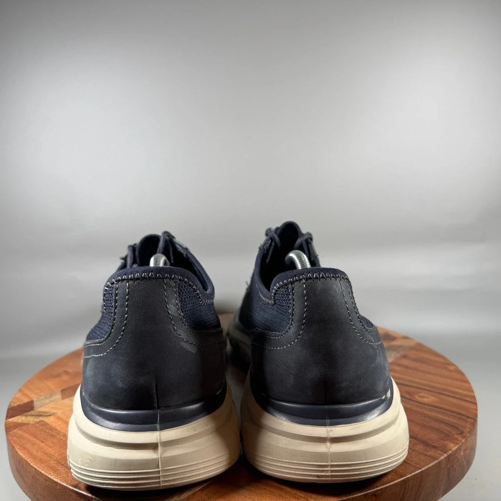 Johnston & Murphy XC4 Prentiss Navy Knit Leather Sneakers Mens 11.5 M 59-93656